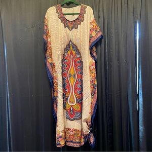 Colorful Paisley Kaftan Dress